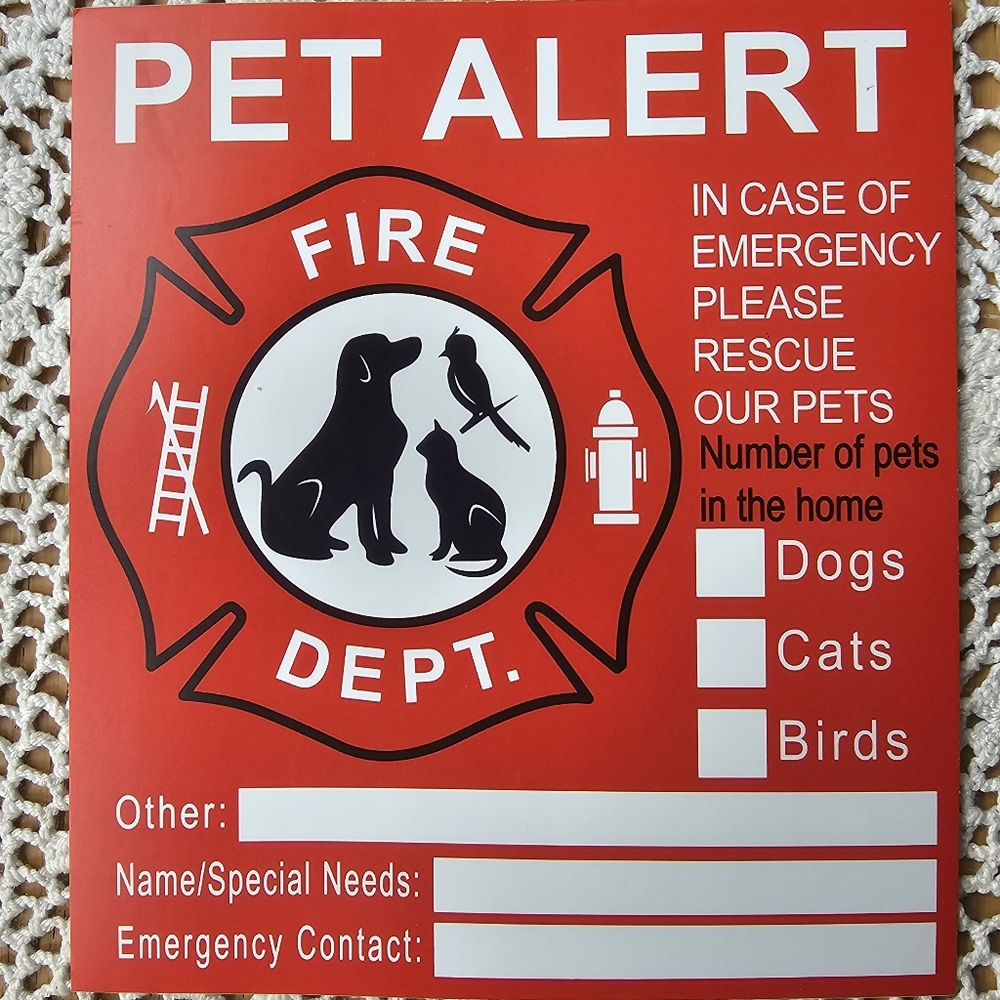 Pet Alert sticker for Home New